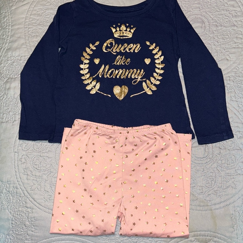 Toddler girl t-shirt and leggings bundle 2T